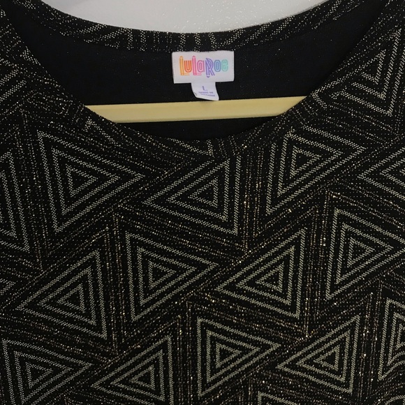 New Lularoe Julia Gold Sparkle Dress Size L - Picture 5 of 7